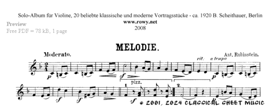 Free-sheet-music by Rubinstein,Rubio,Rudolph,Saint-George,Saint-Saens